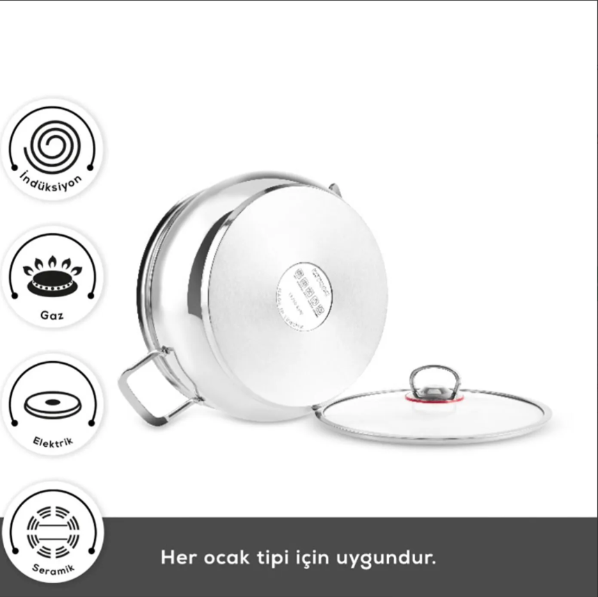 Karaca Pişir Sakla V2 13 Parça Indüksiyon Tabanlı Çelik Tencere Seti