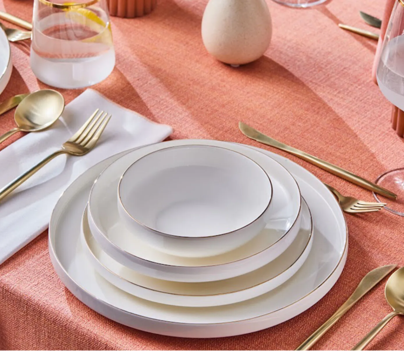 Karaca Stream Bone Satürn 24 Parça 6 Kişilik Yemek Takımı Gold