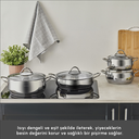 Karaca Urla 8 Parça Derin Tencere Seti Paslanmaz Çelik Gümüş Renk 22 cm Ebat
