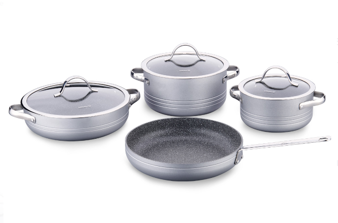 Korkmaz Linea 7 Parça Tencere Seti Granit Kaplama ile Kolay Temizlik ve Şık Tasarım