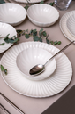 Kütahya Porselen Bone Luz Form 27 Parça 6 Kişilik Yemek Takımı Beyaz