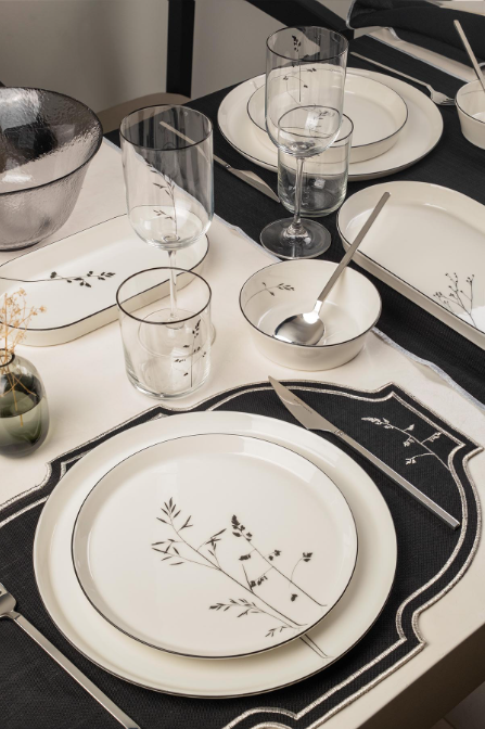 Kütahya Porselen Bone V-Form 26 Parça Yemek Takımı Angelica