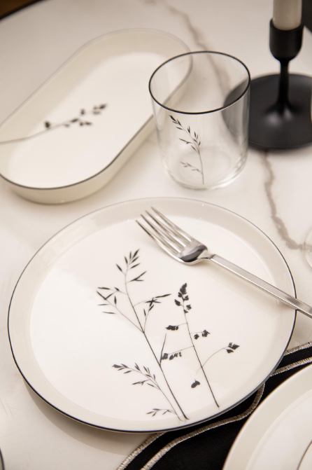 Kütahya Porselen Bone V-Form 26 Parça Yemek Takımı Angelica