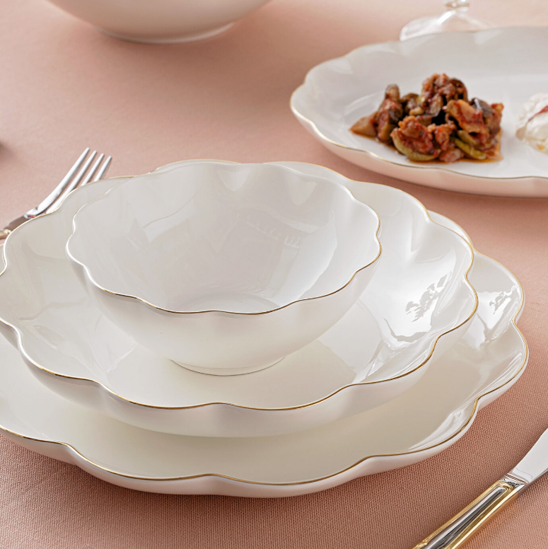 Emsan Istanbul Porselen Gonca 29 Parça 6 Kişilik Yemek Takımı Gold