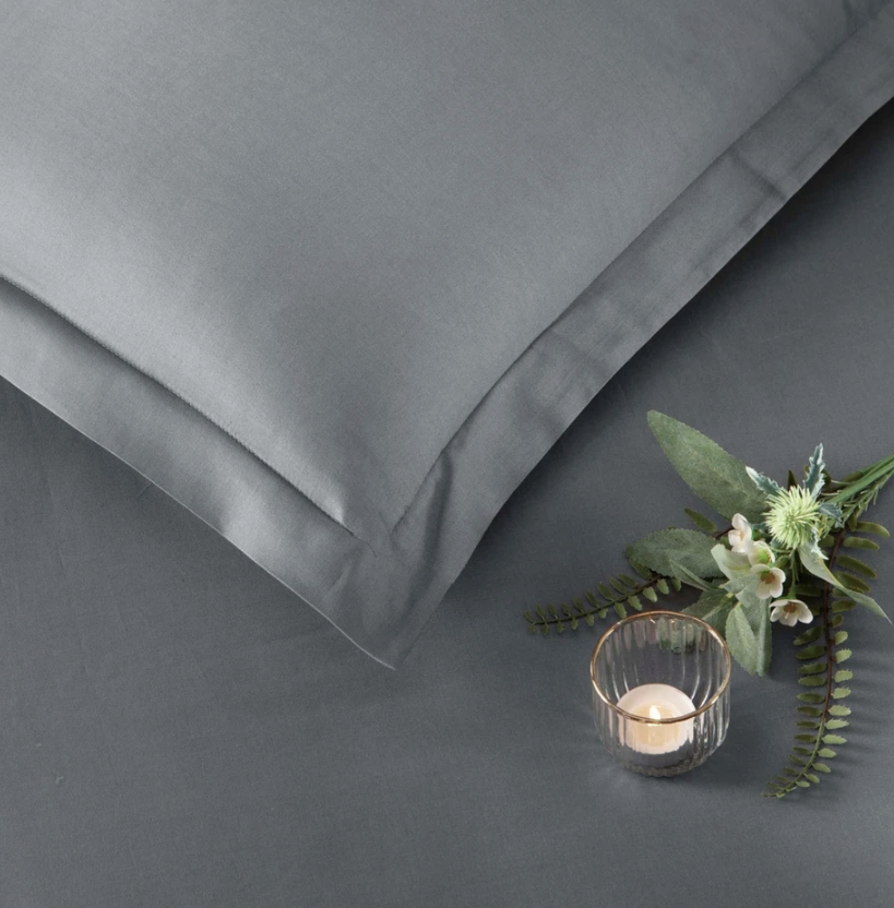 Taç Color Dreams Çift Kişilik Saten Basic Nevresim Takımı Antrasit 200X220