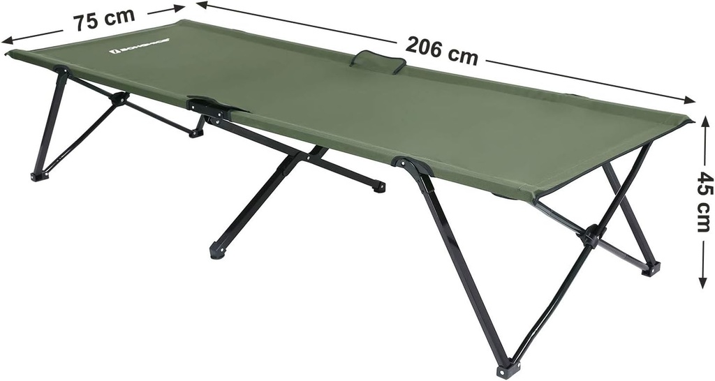 SONGMICS Üniseks Yetişkin Kamp Yatağı, Kamp Yatağı, TÜV Rheinland tarafından test edilmiştir, maksimum statik yük kapasitesi 260 kg, 206 x 45 x 75 cm GCB25J, yeşil, 205 x 75 x 46 cm