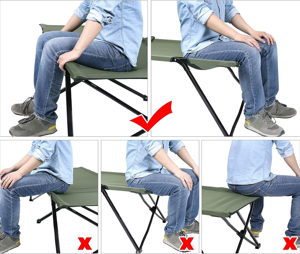 SONGMICS Üniseks Yetişkin Kamp Yatağı, Kamp Yatağı, TÜV Rheinland tarafından test edilmiştir, maksimum statik yük kapasitesi 260 kg, 206 x 45 x 75 cm GCB25J, yeşil, 205 x 75 x 46 cm