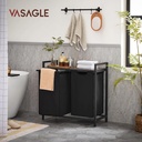 VASAGLE Çamaşır Sepeti 2 Bölmeli, Raflı Çamaşır Torbası, Çamaşır Kutusu, Oxford Kumaştan Uzatılabilir Çamaşır Torbası, Metal Çerçeve, 2 x 46 L, 73 x 33 x 72 cm, Vintage Kahverengi-Gri BLH201G01