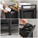 VASAGLE Çamaşır Sepeti 2 Bölmeli, Raflı Çamaşır Torbası, Çamaşır Kutusu, Oxford Kumaştan Uzatılabilir Çamaşır Torbası, Metal Çerçeve, 2 x 46 L, 73 x 33 x 72 cm, Vintage Kahverengi-Gri BLH201G01