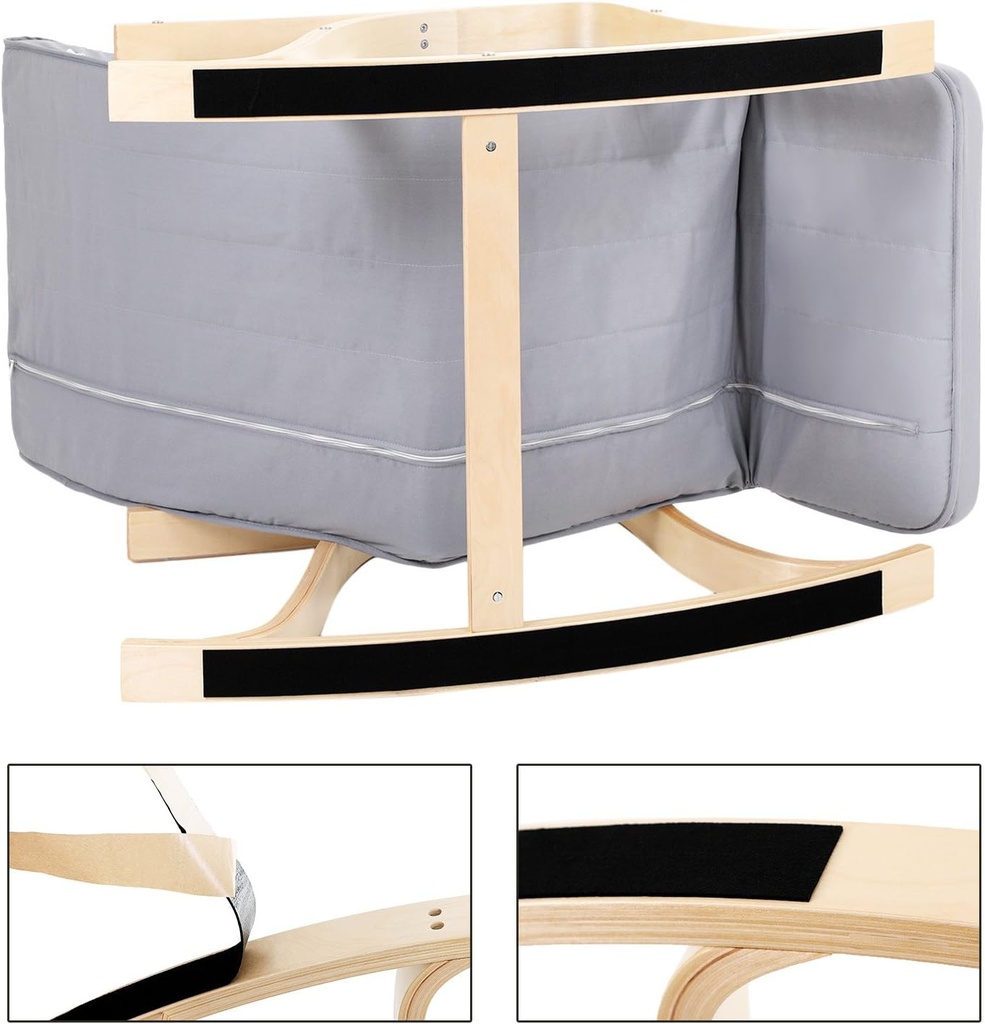 SONGMICS Huş Ağacı Sallanan Sandalye, 5 Kademede Ayarlanabilen Ayak Desteği, Pamuk Kılıf, 150 Kg Taşıma Kapasitesi, Oturma Odası, Yatak Odası, Açık Gri, Lyy41G