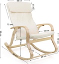 SONGMICS Sallanan sandalye, salıncak sandalye, yatar koltuk, taşıma kapasitesi 120 kg, huş ağacı çerçeve, imitasyon keten kapak, bej LYY30M, 65 x 90 x 98 cm