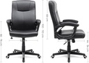 SONGMICS Ofis Sandalyesi PU, Yüksekliği Ayarlanabilir Ergonomik Tasarım, Döner Sandalye, Siyah, OBG32B, 66 x 66 x 110 cm