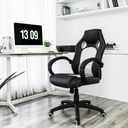SONGMICS Yarış Koltuğu, Ofis Koltuğu, Oyun Koltuğu, Yönetici Koltuğu, Döner Sandalye, Poliüretan, Beyaz, Obg56Bw