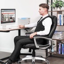 SONGMICS Ergonomik Ofis Koltuğu Yüksekliği Ayarlanabilir Döner Sandalye Sağlam, Dayanıklı, Siyah Obg21B 52x53x122 cm