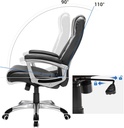 SONGMICS Ergonomik Ofis Koltuğu Yüksekliği Ayarlanabilir Döner Sandalye Sağlam, Dayanıklı, Siyah Obg21B 52x53x122 cm