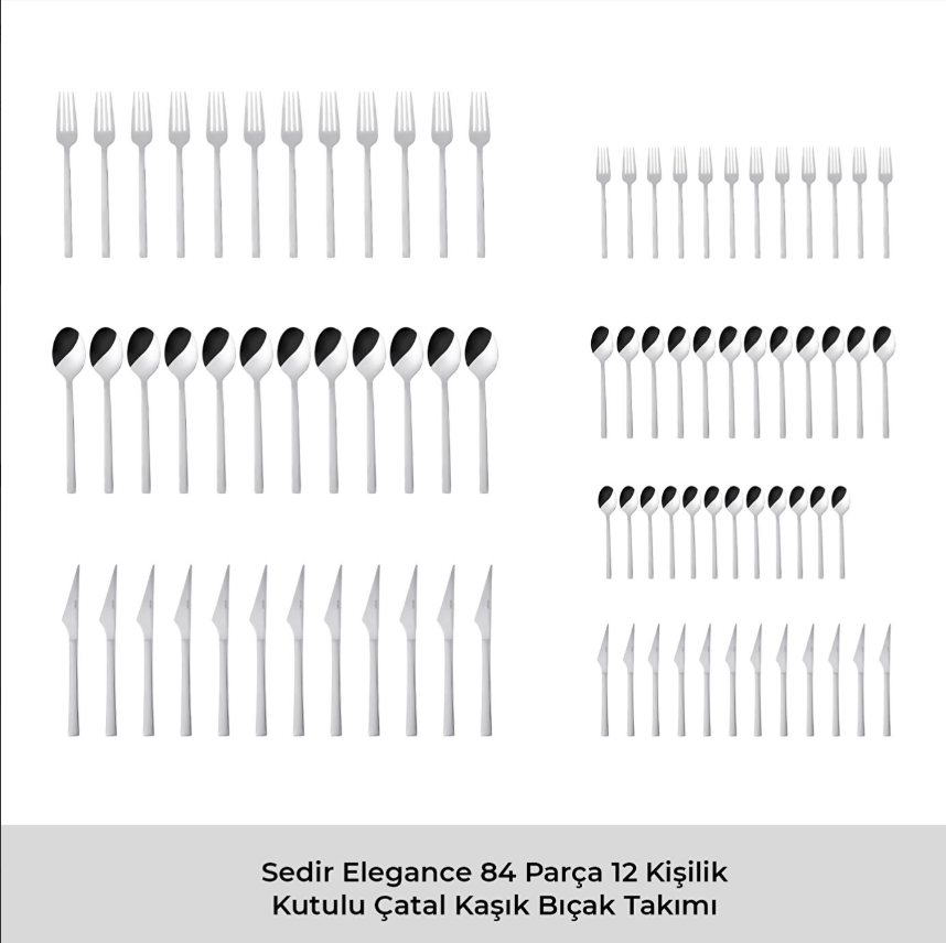 Emsan Sedir Elg 84 Parça 12 Kişilik Çatal Kaşık Bıçak takımı