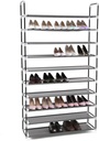 Songmics 10 Katlı Ayakkabı Rafı, 100x29x175 CM, Siyah, LSR10H