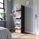 SONGMICS 10 Seviyeli Ayakkabı Dolabı, DIY, PP Plastikten, Devrilme Korumalı, 48 x 36 x 173 cm, Siyah LPC10H