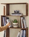 Vasagle Kitap Rafı, 6 Katlı Raf, Ayaklı Raf, Ofis Rafı, Bağımsız, Dekoratif Raf, Sunum için, Modern, Oturma Odası, Yatak Odası, Ofis, Vintabraun LBC61BX