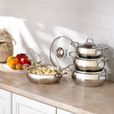 Emsan Cemre İndüksiyon Tabanlı 8 Parça Çelik Tencere Seti