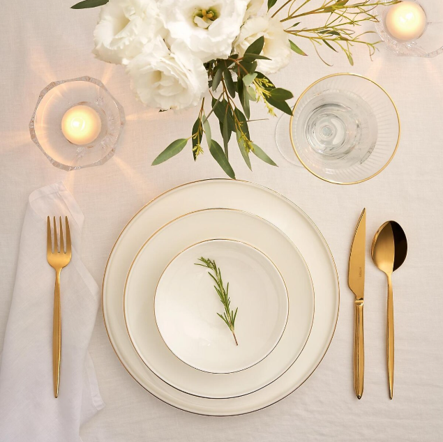 Emsan Freya Fine Bone Yuvarlak Beyaz 18 Parça 6 Kişilik Yemek Takımı – Altın Detaylı Şık ve Zarif Tasarım