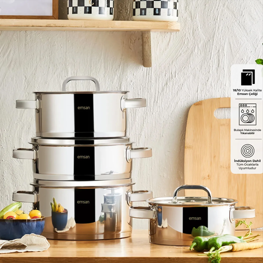 Emsan Mimosa 8 Parça Tencere Seti