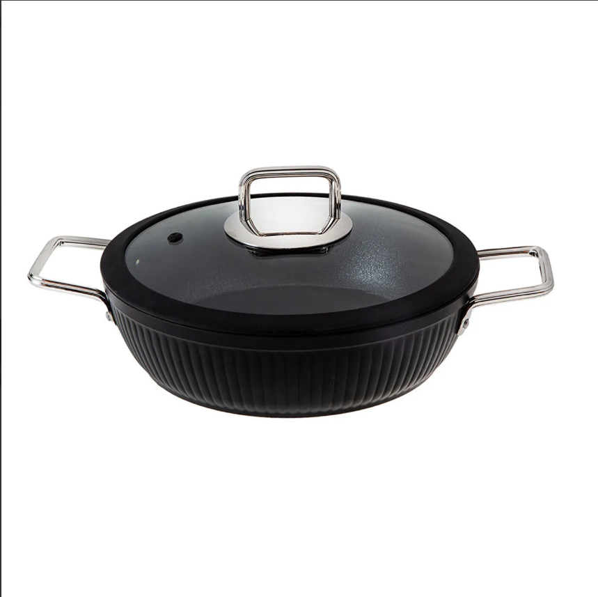 Jumbo duplin black indüksiyon tabanlı basık tencere 26 cm
