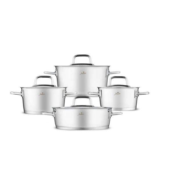 Jumbo Felix 8 Parça 26 cm Paslanmaz Çelik Derin Tencere Seti – Isıya Dayanıklı, Şık ve Dayanıklı Tasarım