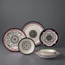 Jumbo Morocco 24 Parça 6 Kişilik Desenli Porselen Yemek Takımı Çok Renkli