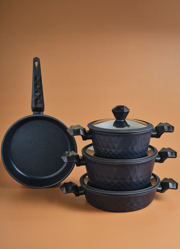 Karaca BioDiamond Antibakteriyel Kulplu İndüksiyon Tabanlı 7 Parça Tencere Seti