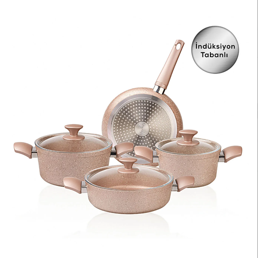 Karaca Biogranit Antik Rose New 7 Parça Tencere Seti