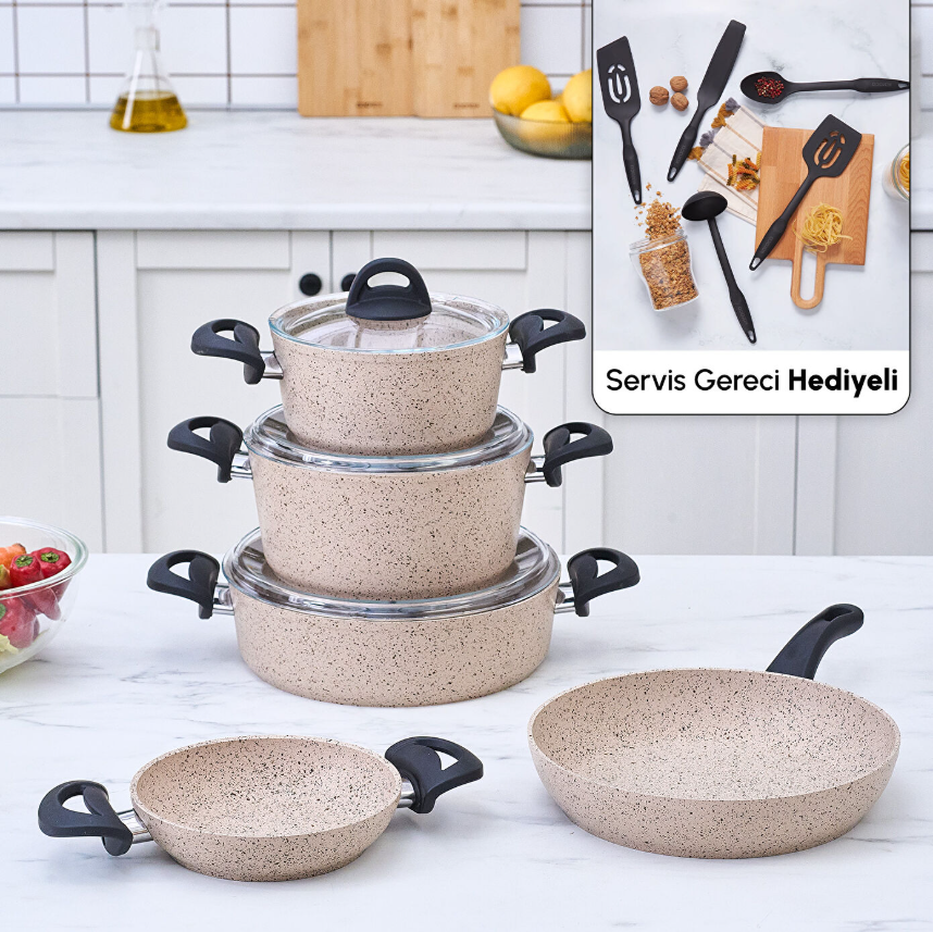 Karaca Biogranit Sare 13 Parça Tencere Seti