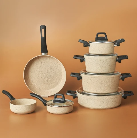 Karaca Biogranit Vincent 12 Parça 26 cm Granit Kaplama Derin Tencere Seti