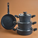 Karaca Defne Biogranit V2 7 Parça Tencere Seti Black