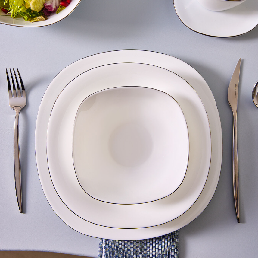 Karaca Rain 41 Parça 6 Kişilik Yemek Takımı Platin