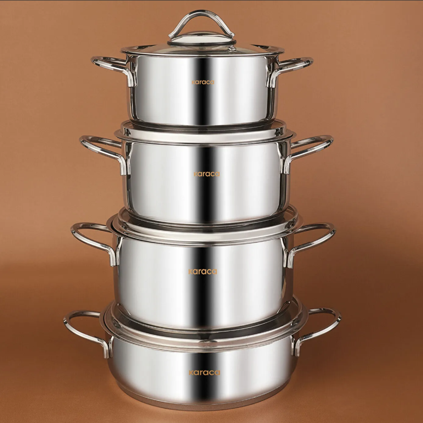 Karaca Sakura Powersteel 316+ Çelik 8 Parça Tencere Seti