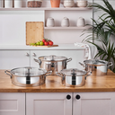 Karaca Vapor New Indüksiyon Tavanlı 8 Parça Süzgeçli Çelik Tencere Seti