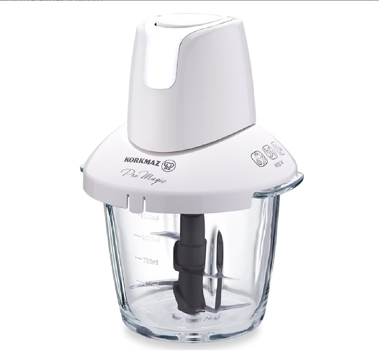 KORKMAZ A460-08 Pro Magic 4 Bıçaklı Cam Doğrayıcı Vanilya/Krom