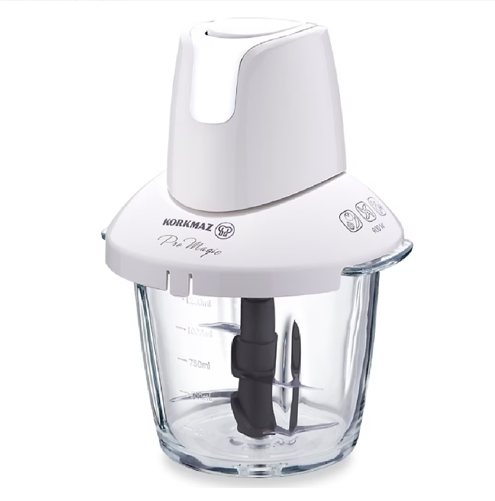 Korkmaz Pro Magic 4 Bıçaklı Vanilya/krom Cam Doğrayıcı