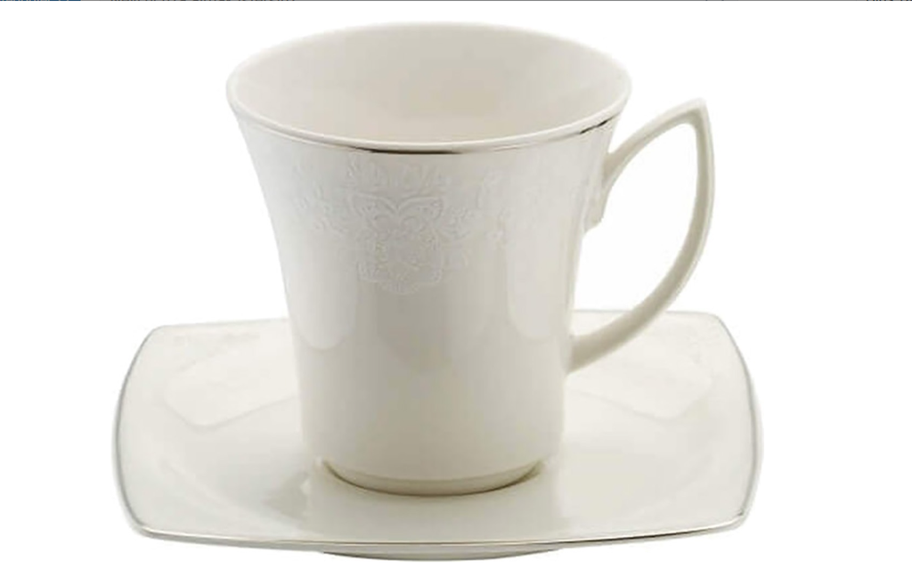 Kütahya Porselen Bone Mare 12 Parça 6 Kişilik Kahve Fincan Takımı Platin 955920