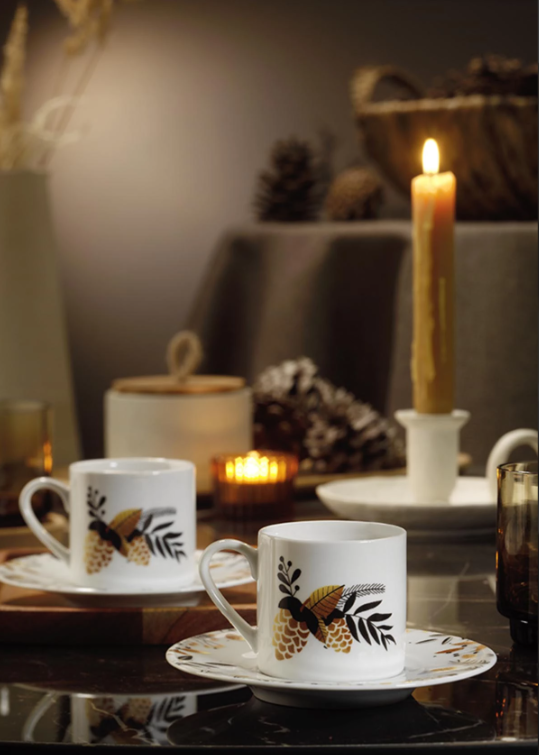 Kütahya Porselen Rüya 4 Parça 2 Kişilik 11898 Kahve Fincan Takımı