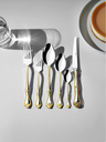 Nehir Lalezar Altın Sade 6 Kişilik 36 Parça Çatal Kaşık Bıçak Takımı