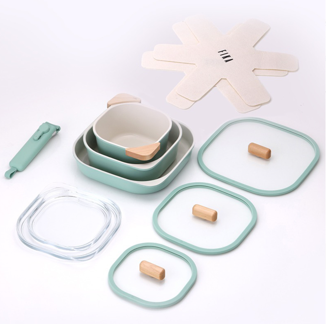 Neoflam Fika Comfort Yeşil Tencere ve Tava Seti