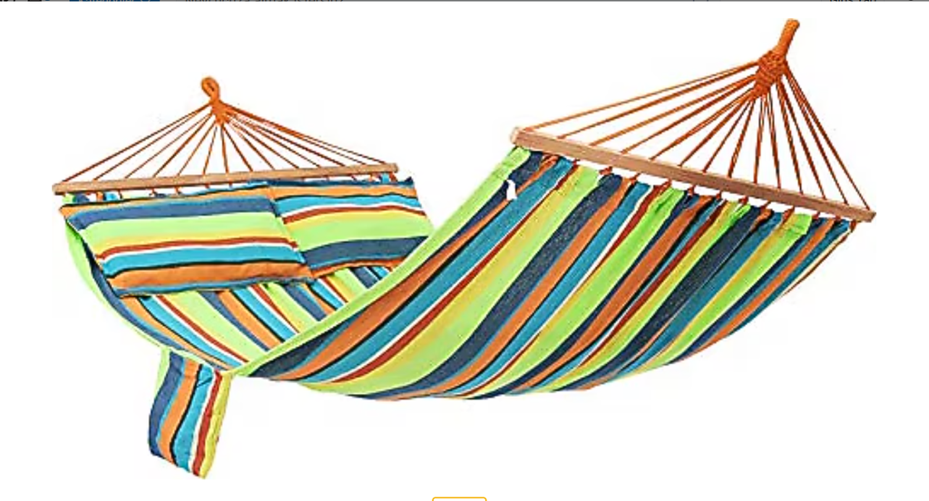 SONGMICS Hamak, dış mekan, çok kişilik, çubuk hamak, taşınabilir ve nefes alır, 210 x 150 cm, GDC22Q