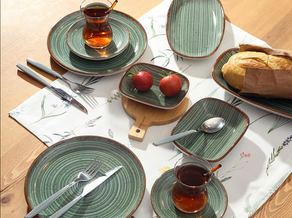 Porland Hypnosis Yeşil 30 Parça 6 Kişilik Kahvaltı Takımı