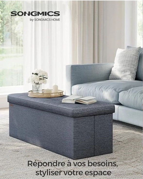 SONGMICS MAZIE Koleksiyonu - 30 İnç Katlanabilir Saklama Pufu, ULSF106