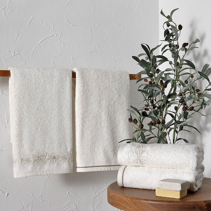 Taç Bambu Hamam Setı Dante Ekru