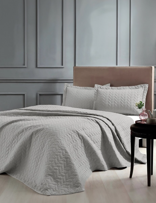 Taç Glory Taş Kapitone Çift Kişilik Yatak Örtüsü Takımı