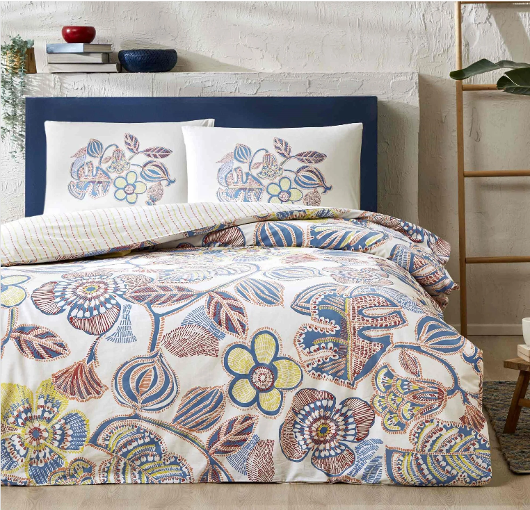 Taç Ranforce Tek Kişilik Nevresim Takımı Cecilia Turkuaz