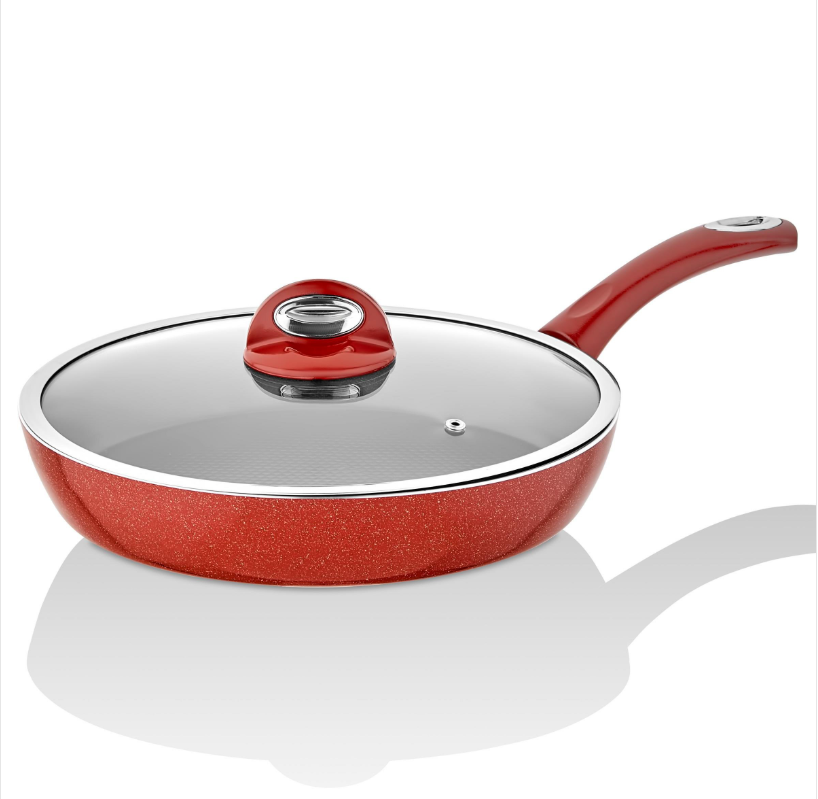 Titan Granit Cam Kapaklı Tava 30 cm